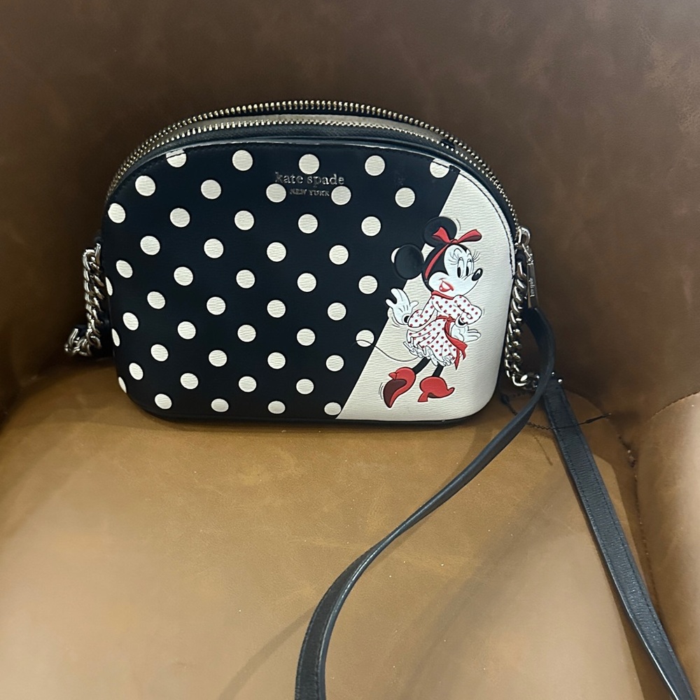 Kate Spade Black and White Minnie Mouse Crossbody Bag
